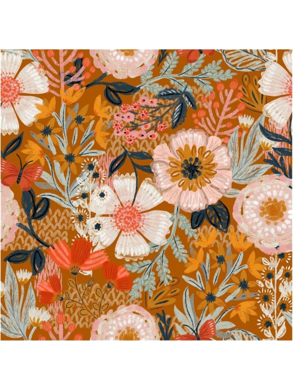 Boho Floral Peel and Stick Wallpaper - Removable Contact Paper for Bedroom Decor